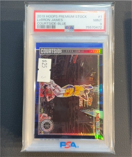 2019 Hoops Premium Stock #1 LeBron James Courtside Blue — front