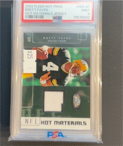 2002 Fleer Hot Prospects Hot Materials #HM-BF Brett Favre — front
