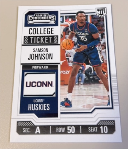 2024-25 Panini NIL UConn Collegiate #25 Samson Johnson College Ticket — front