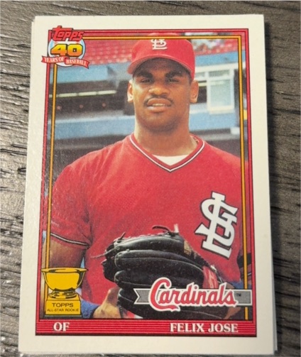 1991 Topps #368 Felix Jose — front