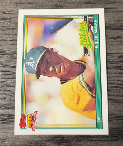 1991 Topps #380 Willie McGee — front