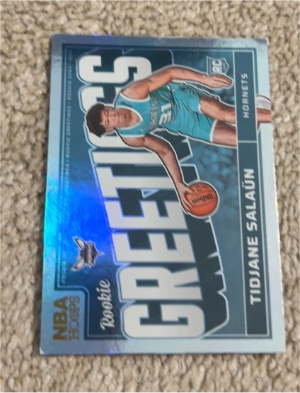 2024-25 Panini NBA Hoops #7 Tidjane Salaun Rookie Greetings — front