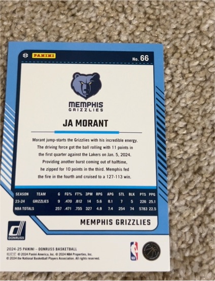 2024-25 Panini Donruss #66 Ja Morant — front