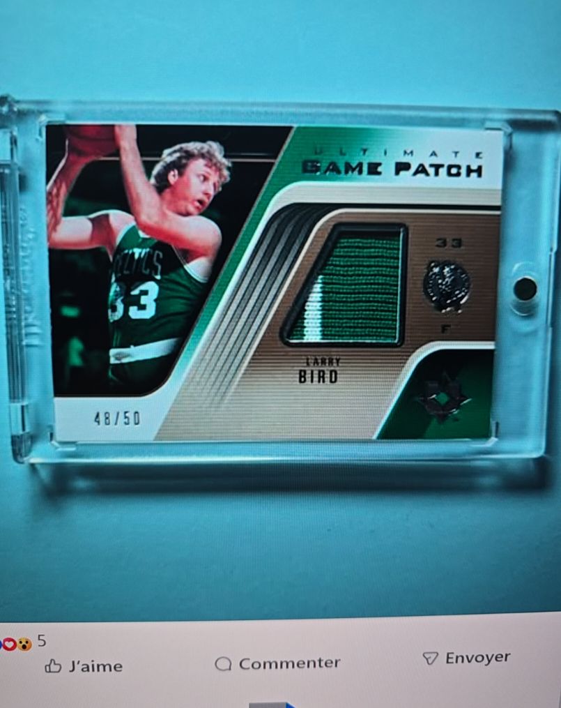 2004 Upper Deck Ultimate Collection Larry Bird Game Patch #48/50 — front