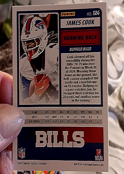 2025 Panini Score-A-Treat #124 James Cook — back