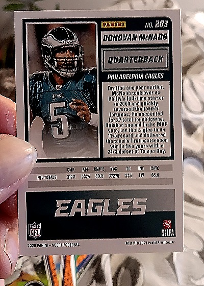 2020 Panini Score #203 Donovan McNabb — back