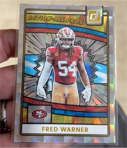 2025 Donruss #AAP-FWA Fred Warner Action-All Pros — front