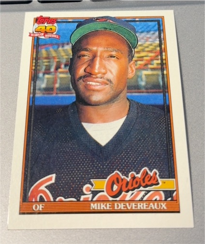 1991 Topps #758 Mike Devereaux — front