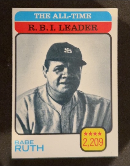 1973 Topps #474 Babe Ruth All-Time RBI Leader — front
