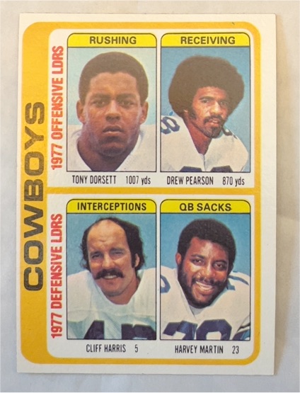 1978 Topps #507 Tony Dorsett / Drew Pearson / Cliff Harris / Harvey Martin — front