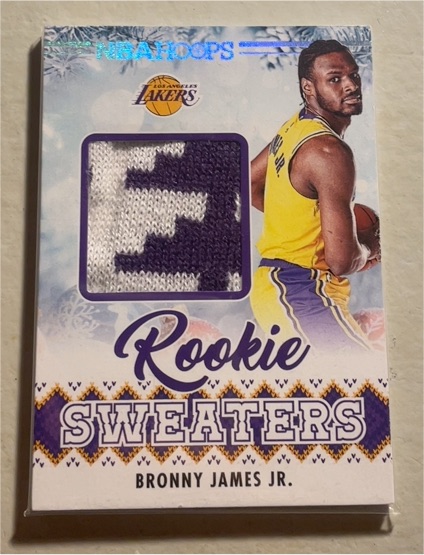 2024-25 Panini NBA Hoops Rookie Sweaters #RSW-BRO Bronny James Jr. — front