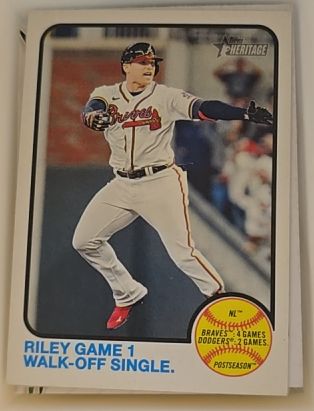 2022 Topps Heritage #205 Austin Riley Game 1 Walk-Off Single — front
