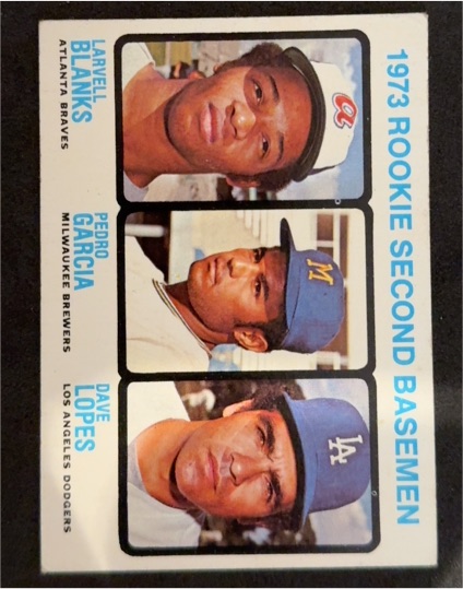 1973 Topps #609 Larvell Blanks/Pedro Garcia/Dave Lopes Rookie Second Basemen — front