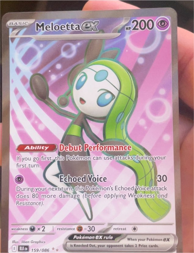 2025 Pokémon SV Black Bolt #159 Meloetta ex — front