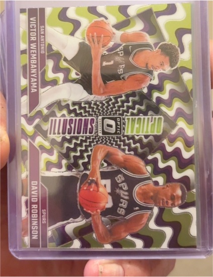 2024-25 Panini Donruss Optic Optical Illusions #5 Victor Wembanyama/David Robinson — front