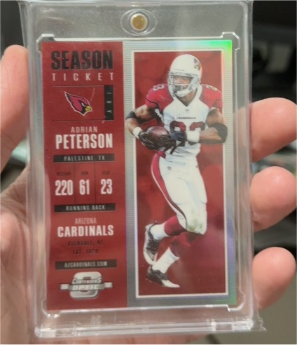 2017 Panini Contenders Optic Season Ticket #8 Adrian Peterson — front