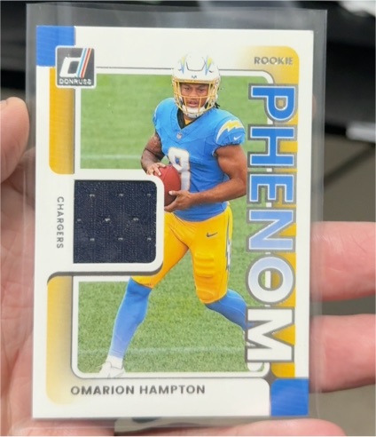 2025 Donruss #RPJ-OHN Omarion Hampton Rookie Phenom Patch — front