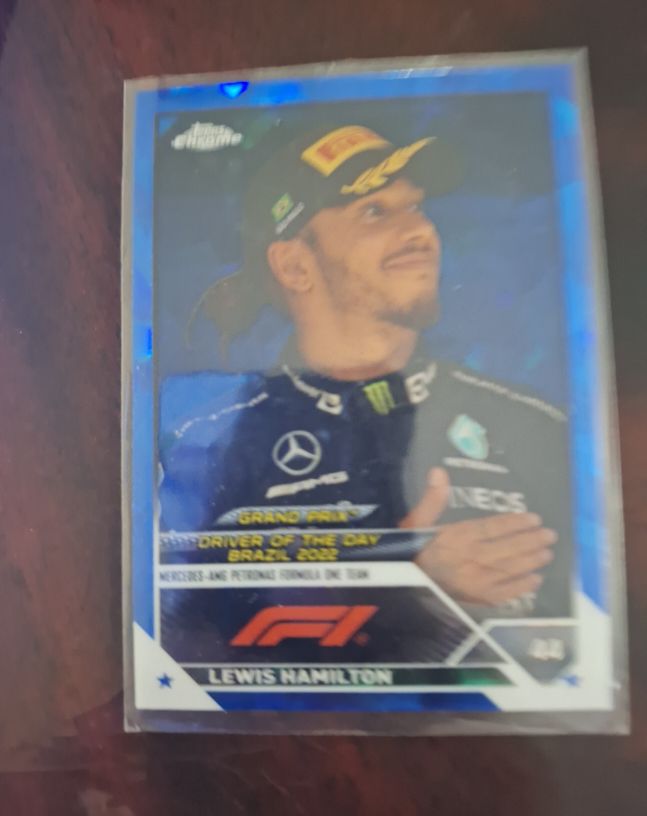 2023 Topps Chrome Formula 1 #186 Lewis Hamilton Driver of the Day Brazil 2022 — front