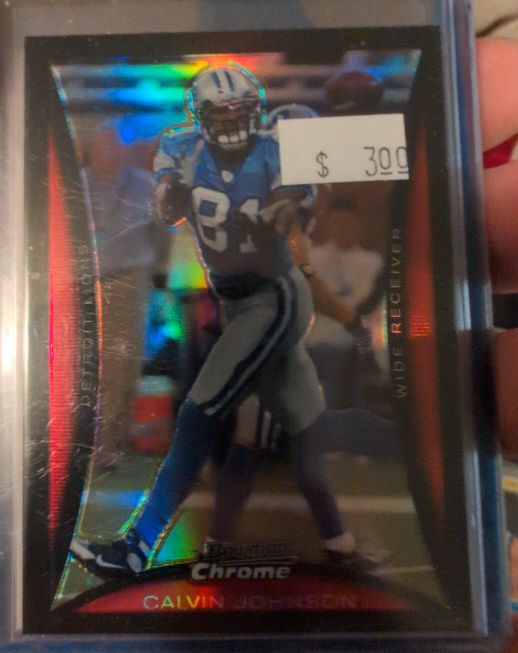 2008 Bowman Chrome #BC190 Calvin Johnson — front