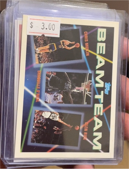 1992-93 Topps Beam Team #7 Chris Mullin / Shaquille O'Neal / Glen Rice — front