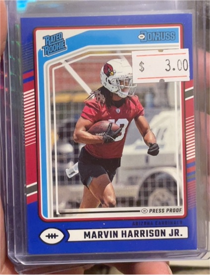 2024 Donruss #393 Marvin Harrison Jr. Press Proof Blue — front