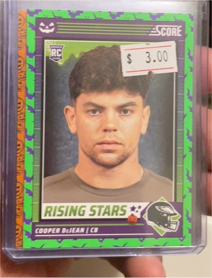2024 Panini Score-A-Treat #13 Cooper DeJean Rising Stars Green Bats RC — front