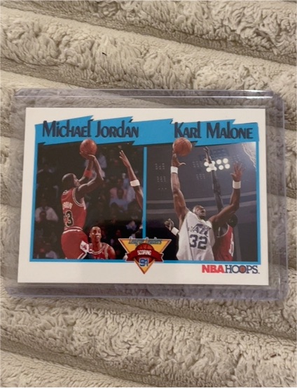 1991 NBA Hoops #306 Michael Jordan / Karl Malone — front