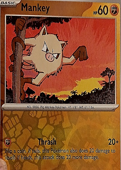 1999 Pokémon #56 Mankey — front