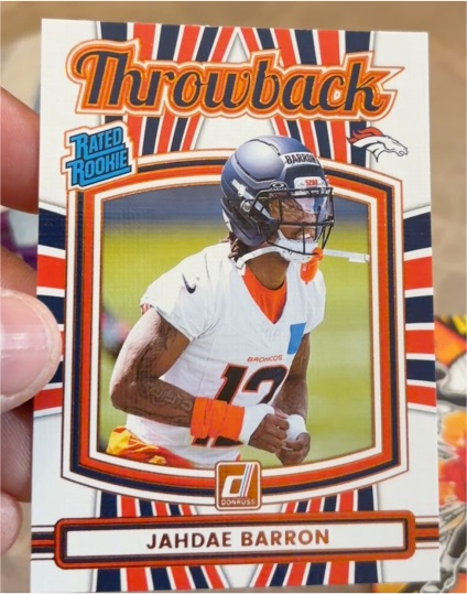 2025 Donruss #24 Jahdae Barron Throwback Rated Rookie — front