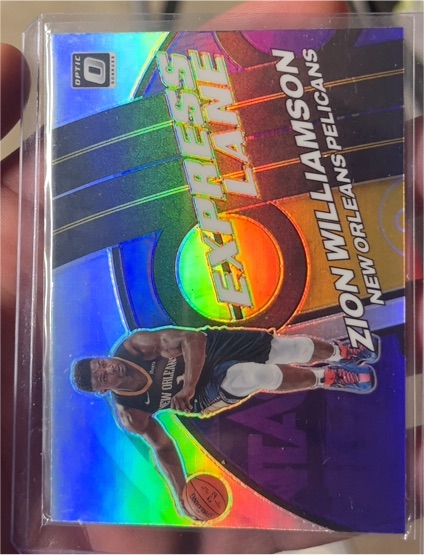 2021-22 Panini Donruss Optic #12 Zion Williamson Express Lane Silver Prizm — front