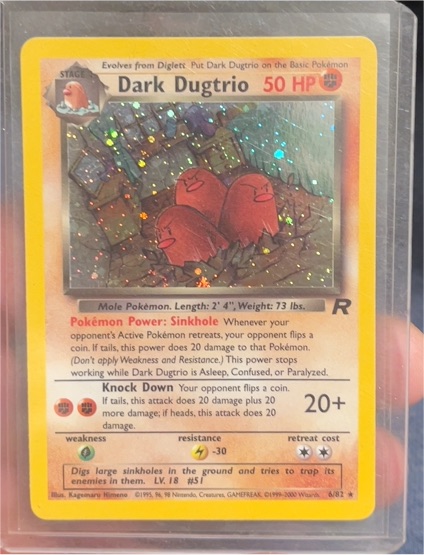 2000 Pokémon Team Rocket #6 Dark Dugtrio — front