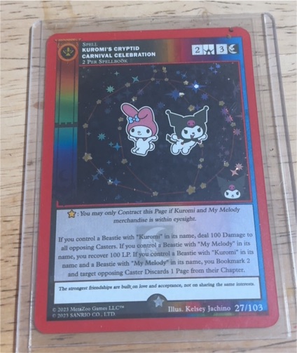 2023 MetaZoo Kuromi's Cryptid Carnival Celebration #27/103 Kuromi & My Melody — front