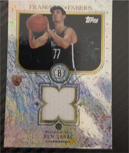 2025-26 Topps Franchise Fabrics #FF-BS Ben Saraf — front
