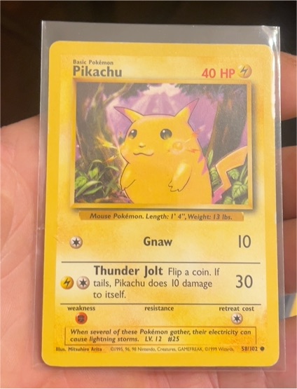 1999 Pokémon #58 Pikachu — front
