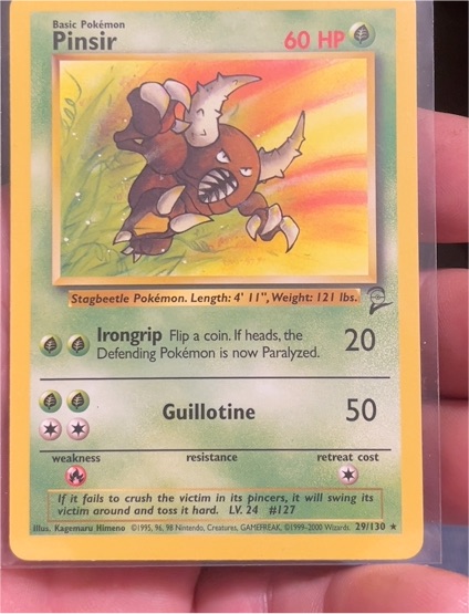 1999 Pokémon #29 Pinsir — front