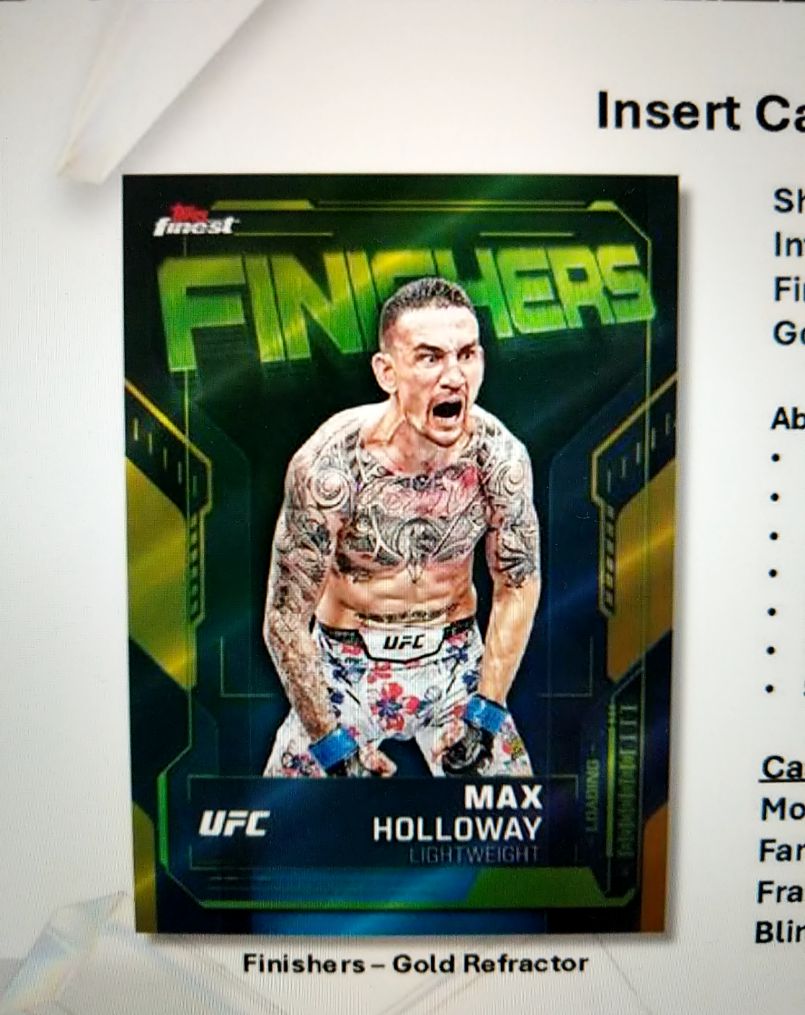 2024 Topps Finest Max Holloway #FIN-1 Finishers Insert — front