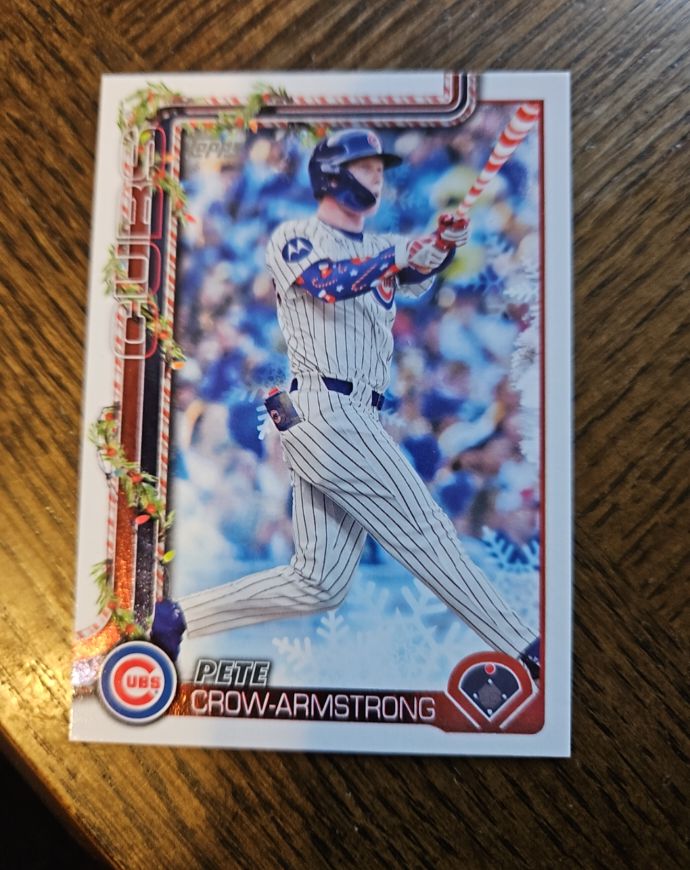 2025 Topps Holiday #H41 Pete Crow-Armstrong Candy Cane Bat — front