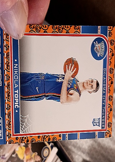 2024-25 Panini NBA Haunted Hoops #267 Nikola Topic Orange Pumpkins Rookie — front