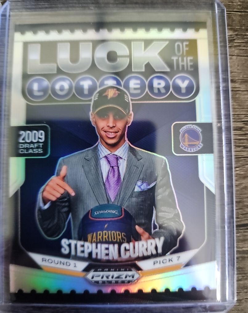 2024-25 Panini Prizm Black #12 Stephen Curry Luck of the Lottery — front
