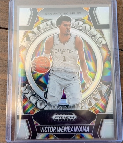 2024-25 Panini Prizm Black #3 Victor Wembanyama Kaleidoscopic Silver Prizm — front