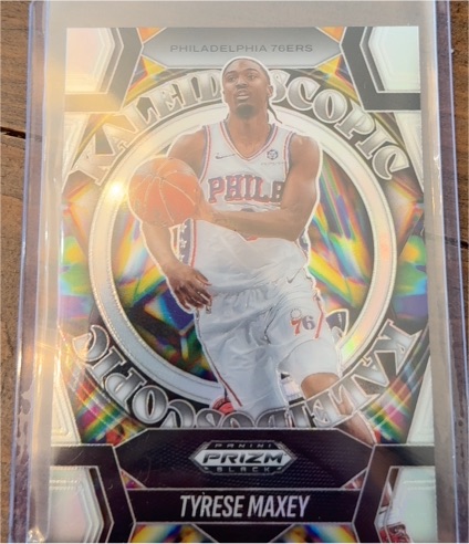2024-25 Panini Prizm Black #20 Tyrese Maxey Kaleidoscopic Silver — front