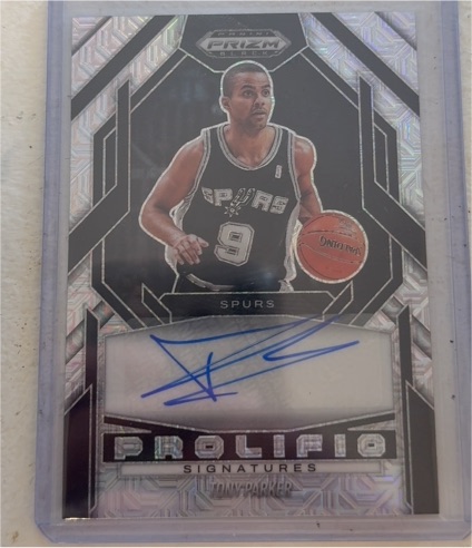2023-24 Panini Prizm Prolific Signatures #PS-TP Tony Parker — front