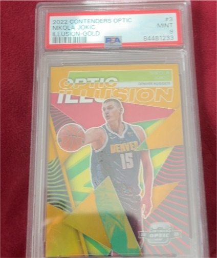 2022 Panini Contenders Optic #3 Nikola Jokic Illusion Gold — front