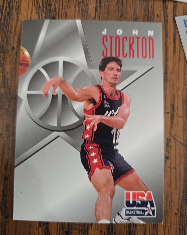 1996 SkyBox Texaco USA Basketball #12 John Stockton — front