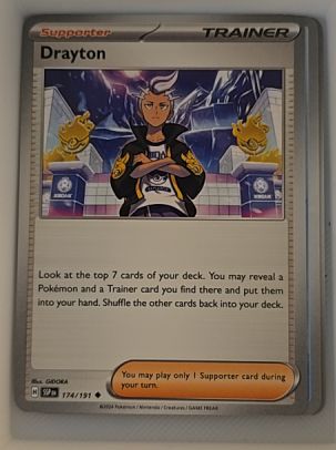 2024 Pokémon SV08: Surging Sparks #174 Drayton — front