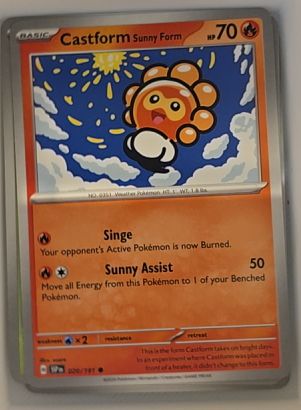 2024 Pokémon SV08: Surging Sparks #020 Castform Sunny Form — front