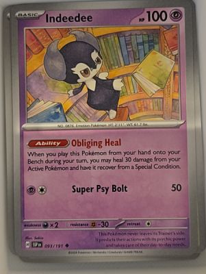 2024 Pokémon Scarlet & Violet SV08: Surging Sparks #093 Indeedee — front