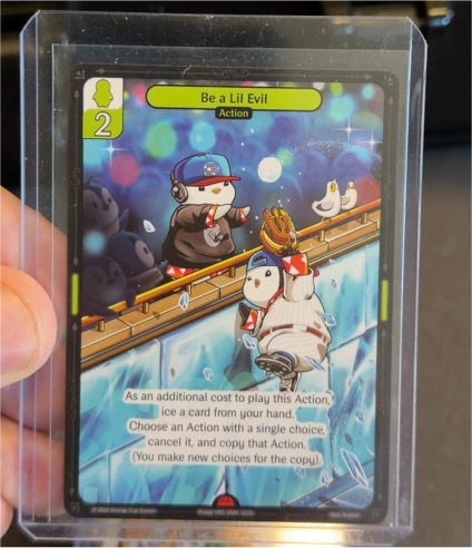 2025 Vibes TCG Promo #Be a Lil Evil Pudgy Penguins — front