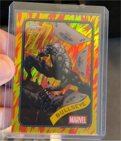 2025 Topps Chrome Marvel #30 Bullseye Yellow Lava — front