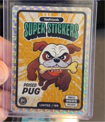 2025 VeeFriends Super Stickers Poised Pug — front